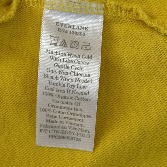 Everlane Rugby Shirt Women's Large Top Marigold Yellow Collar‎ Cotton Polo Boxy - Picture 9 of 12